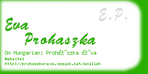 eva prohaszka business card